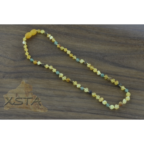 Teething baby necklace with aventurine